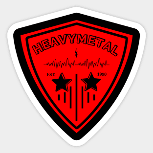 Heavy metal logo pick guitar Sticker